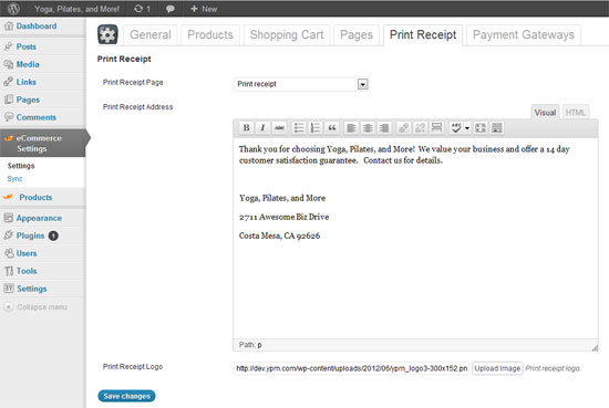 eCommerce Print Receipt