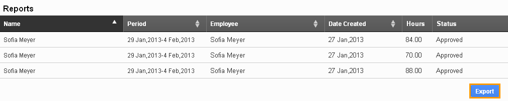 employee report export