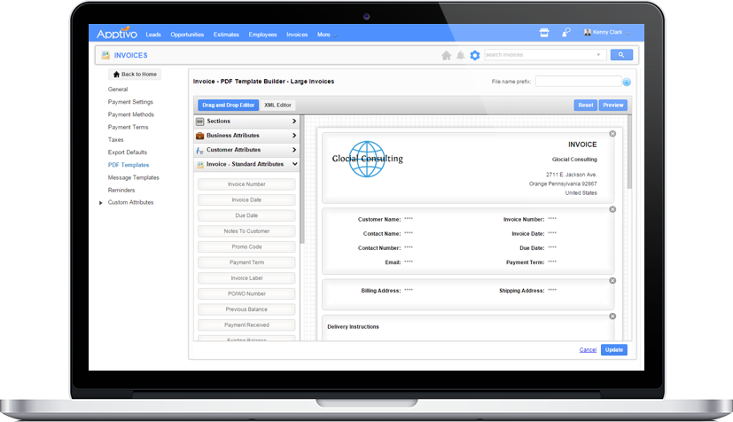 Custom Invoice PDF Templates